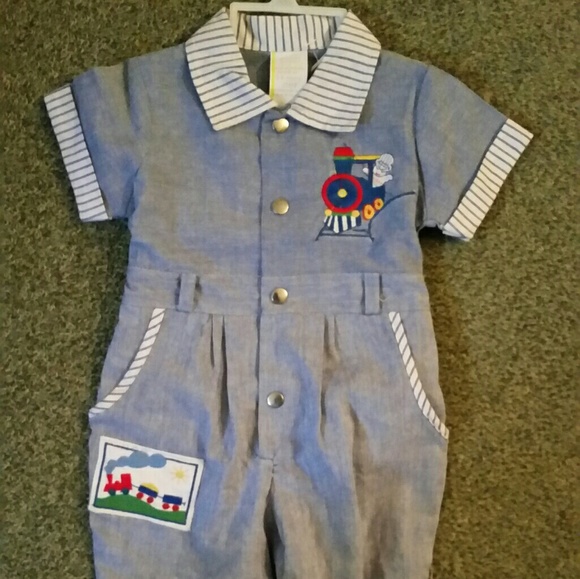 infant train conductor outfit